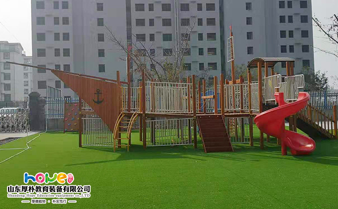 江蘇幼兒園戶外木質滑梯案例